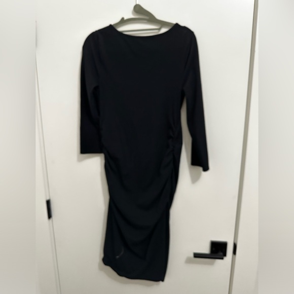 Isabel Maternity Black Shirred Dress - Picture 5 of 5